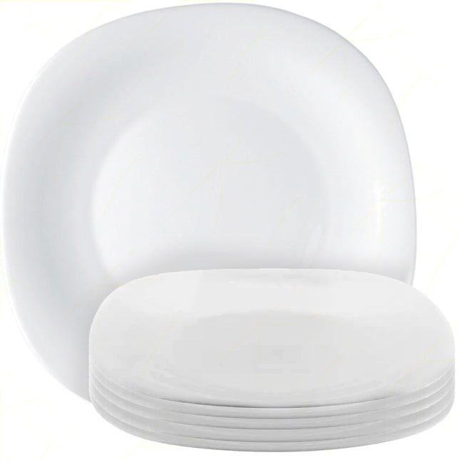 Bormioli Rocco Piatto Parma In Vetro Opale Temperato, Resistente A Urti E Alte Temperature, Set 6Pz