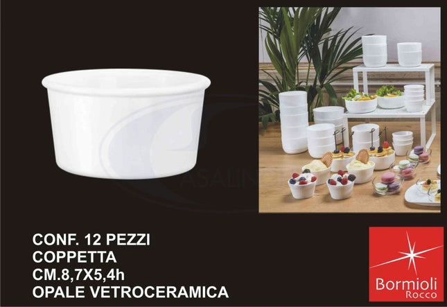 Bormioli Rocco Coppetta Aromateca Gelato: Set 12 Pezzi Cm 8,7X5,4H In Vetro Bormioli Rocco