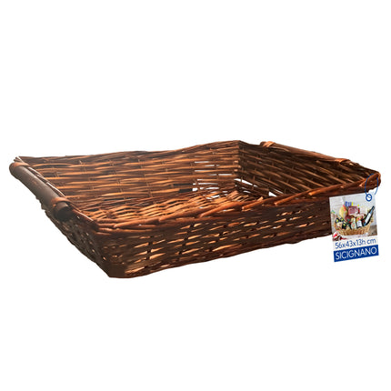 Cesto in Vimini Naturale per Regali Natalizi e Pasquali Idea Cesta Regalo Artigianale Decorativa Rettangolare Noce 56 x 43 x 13 cm New Arcobaleno