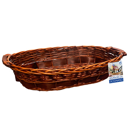 Cesto in Vimini Naturale per Regali Natalizi e Pasquali Idea Cesta Regalo Artigianale Decorativa Ovale Noce 67 x 43 x 14 cm New Arcobaleno