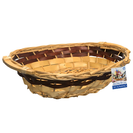 Cesto in Vimini Naturale per Regali Natalizi e Pasquali Idea Cesta Regalo Artigianale Decorativa Ovale Miele Noce 46 x 34 x 13 cm New Arcobaleno
