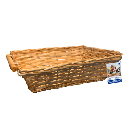 Cesto in Vimini Naturale per Regali Natalizi e Pasquali Idea Cesta Regalo Artigianale Decorativa Rettangolare Miele 36 x 27 x 10 cm New Arcobaleno