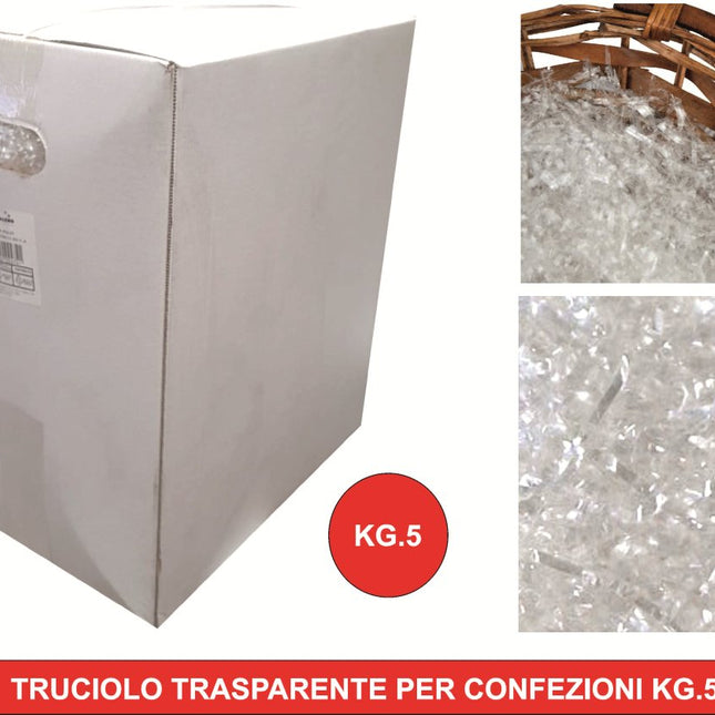 Truciolo Trasparente Neutro 5 kg per Confezioni – Paglia di Cellofane per Cesti Natalizi New Arcobaleno