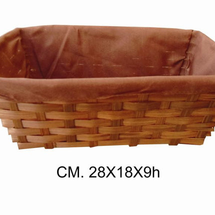 Boldrini Cestino Portapane Cpn05 Rettangolare Foderato Cm.28X18X9H New Arcobaleno