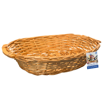 Cesto in Vimini Naturale per Regali Natalizi e Pasquali Idea Cesta Regalo Artigianale Decorativa Ovale Miele 50 x 36 x 13 cm New Arcobaleno