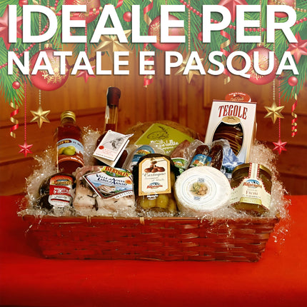 Cesto in Vimini Naturale per Regali Natalizi e Pasquali Idea Cesta Regalo Artigianale Decorativa New Arcobaleno