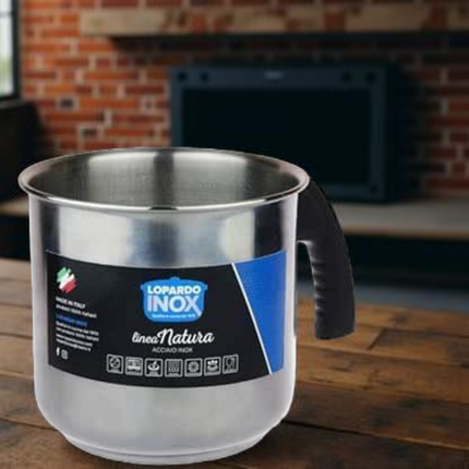 Pentolino Bollilatte Lopardo Inox Linea Natura – Acciaio Inox, 10 cm, Induzione Lopardo Inox