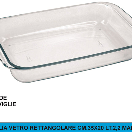 Teglia Vetro Rett.Re Cm.35X20 Lt.2,2 Marina Borella Casalinghi srl