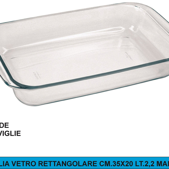 Teglia Vetro Rett.Re Cm.35X20 Lt.2,2 Marina Borella Casalinghi srl