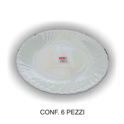 Piatto Frutta Titan Ceramica Bianco Cm.19 Confezione 6 Pezzi Cegeco & Alar