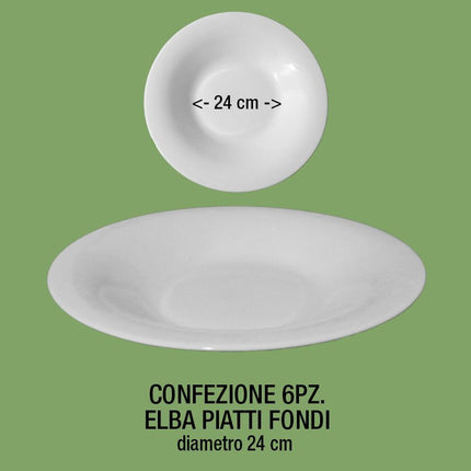 Piatto Profondo Elba, In Ceramica, 24 Cm, Colore: Bianco Cegeco & Alar