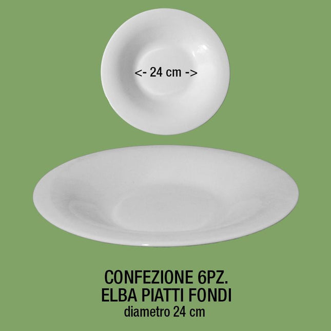 Piatto Profondo Elba, In Ceramica, 24 Cm, Colore: Bianco Cegeco & Alar