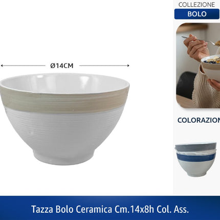 Tazza Bolo Ceramica Cm.14X8H Col. Ass. D&D Casalinghi