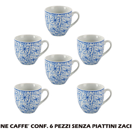 Tazzine Caffe' Conf. 6 Pz. S/Piatt. Zacinto D&D Casalinghi