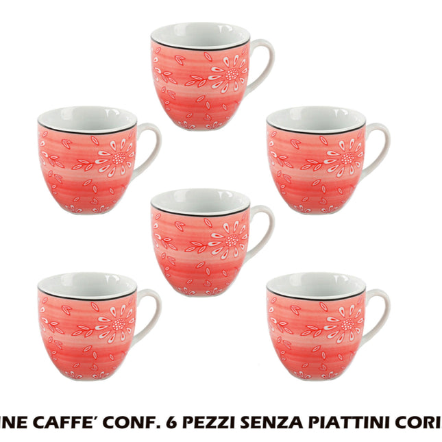 Tazzine Caffe' Conf. 6 Pz. S/Piatt. Corinto D&D Casalinghi