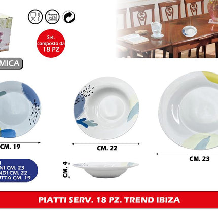Piatti Serv. 18 Pz. Trend Ibiza Borella Casalinghi srl