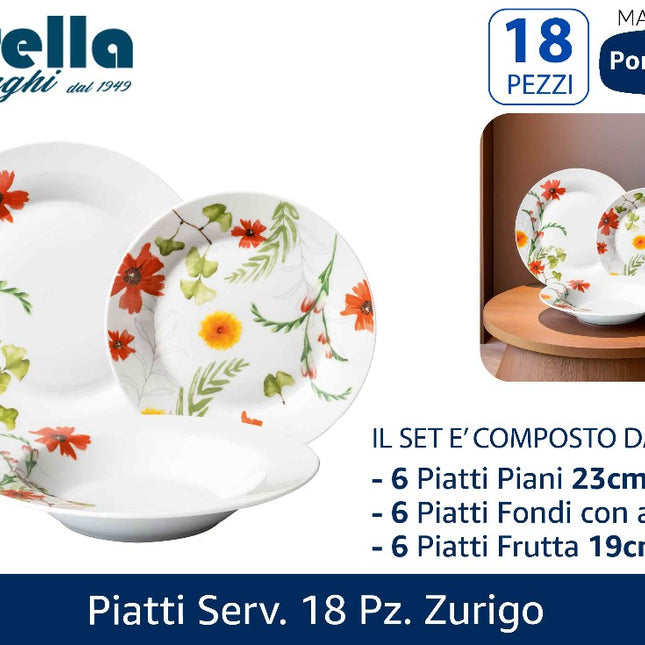 Piatti Serv. 18 Pz. Zurigo Borella Casalinghi srl