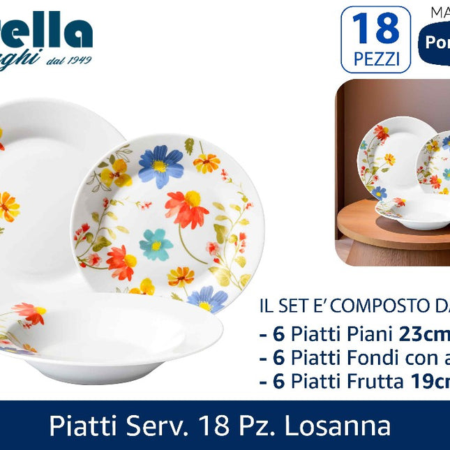 Piatti Serv. 18 Pz. Losanna Borella Casalinghi srl