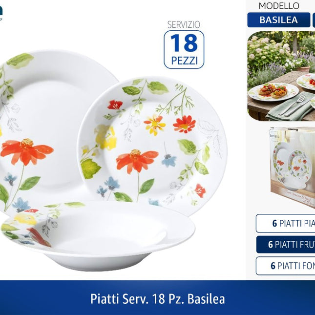 PIATTI SERV. 18 PZ. BASILEA Borella Casalinghi srl