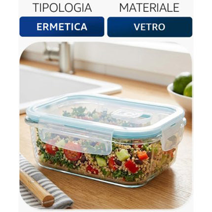 Frigobox Vetro Omega Ermetico 320/640/1040 ml Colori Assortiti