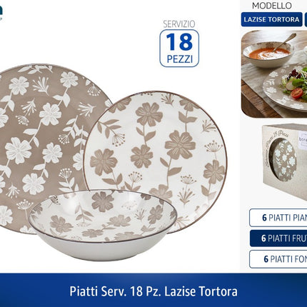 PIATTI SERV. 18 PZ. LAZISE TORTORA Borella Casalinghi srl
