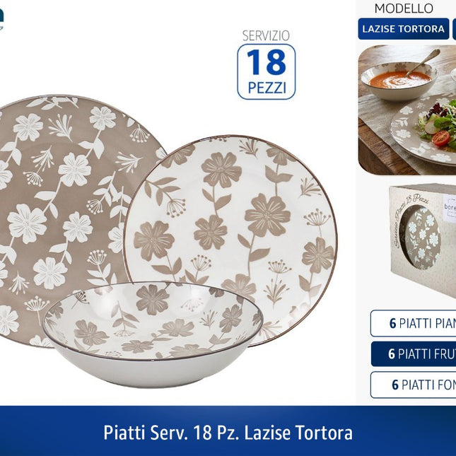 PIATTI SERV. 18 PZ. LAZISE TORTORA Borella Casalinghi srl