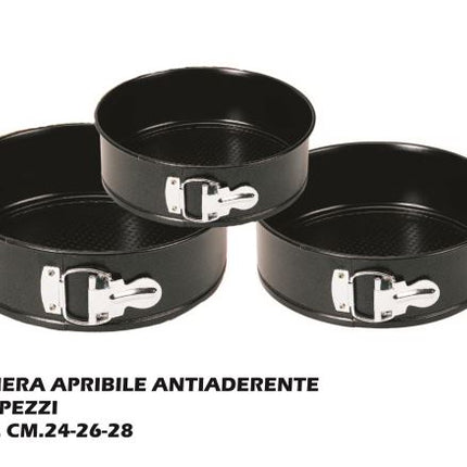 Borella Casalinghi Beta Tris Stampi Torta Antiaderente, Alluminio, Nero, 3 Unità Borella Casalinghi srl