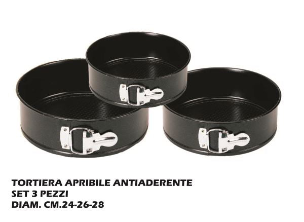 Borella Casalinghi Beta Tris Stampi Torta Antiaderente, Alluminio, Nero, 3 Unità Borella Casalinghi srl