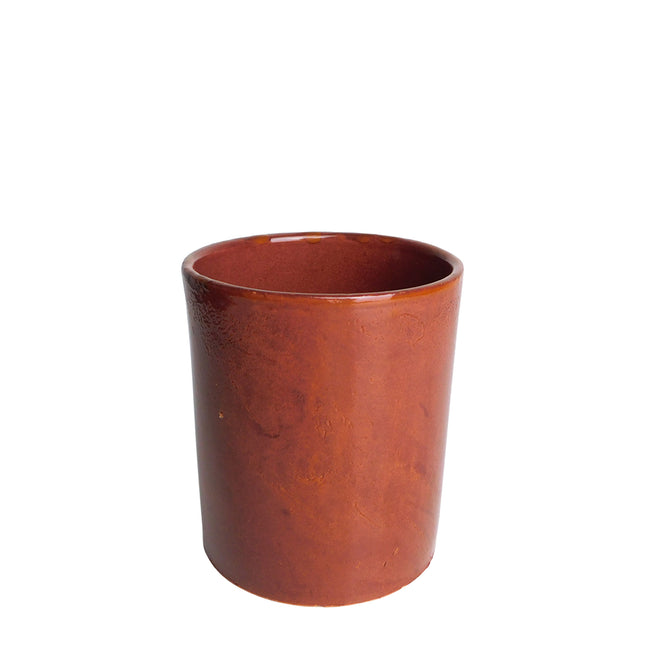 Barone Bicchiere Terracotta Ø7,5X8H Cm Ml.200 Senza Manico Artigianale Per Tavola Rustica