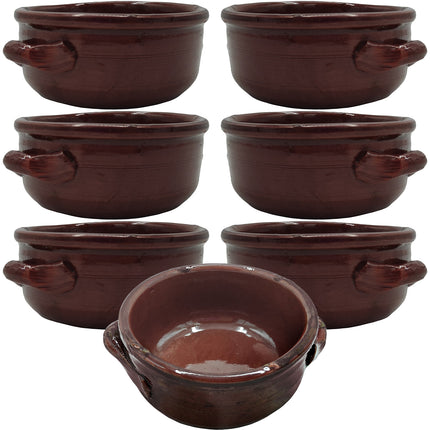 Sicignano Tegamini Terracotta Alti Confezione Da 6 Pezzi, Cm 14 Casalinghi Sicignano
