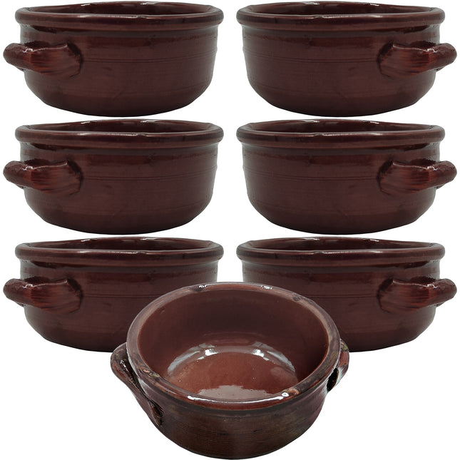 Sicignano Tegamini Terracotta Alti Confezione Da 6 Pezzi, Cm 14