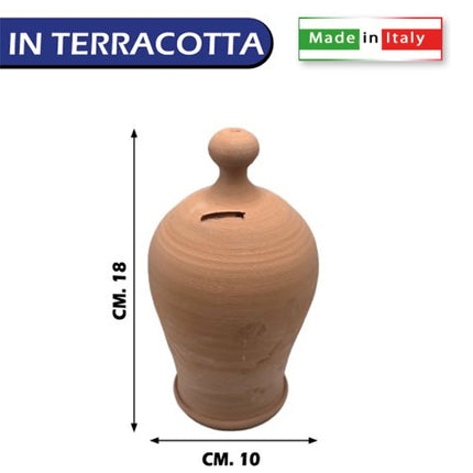 Sicignano Salvadanaio In Terracotta Di Varie Dimensioni Per Arredare Con Stile E Funzionalità 18 cm Casalinghi Sicignano