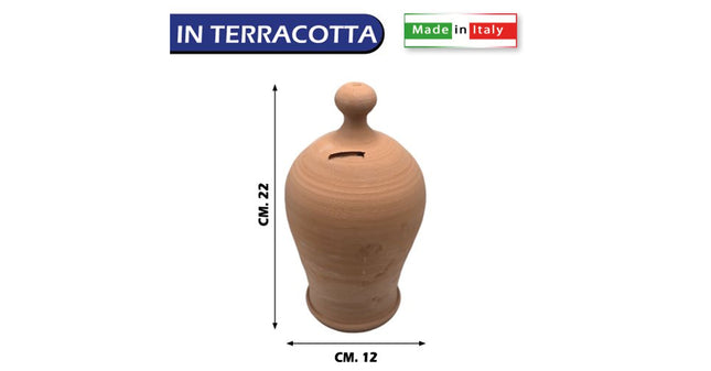 Sicignano Salvadanaio In Terracotta Di Varie Dimensioni Per Arredare Con Stile E Funzionalità 22 cm Casalinghi Sicignano
