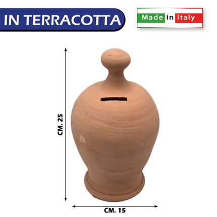 Sicignano Salvadanaio In Terracotta Di Varie Dimensioni Per Arredare Con Stile E Funzionalità 25 cm Casalinghi Sicignano