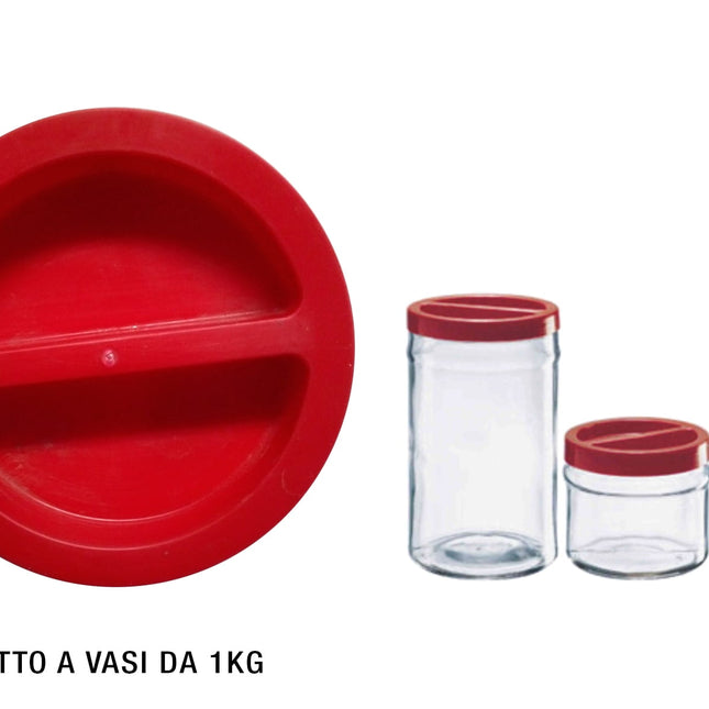 Ambrosio Vetri Tappo Rosso per Vaso Ortes Kg 1 – Chiusura Ermetica in Plastica, Formato Un Chilogrammo, Resistente e Riutilizzabile Ambrosio Vetri