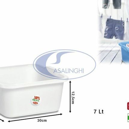 Bacinella Quadrata Grande In Polietilene Multiuso Per Bucato Panni Sporchi 16 L