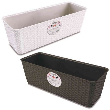 Balconetta Plastica Rettangolare Stefanplast 50X18X16 Cm Con Riserva Per Acqua