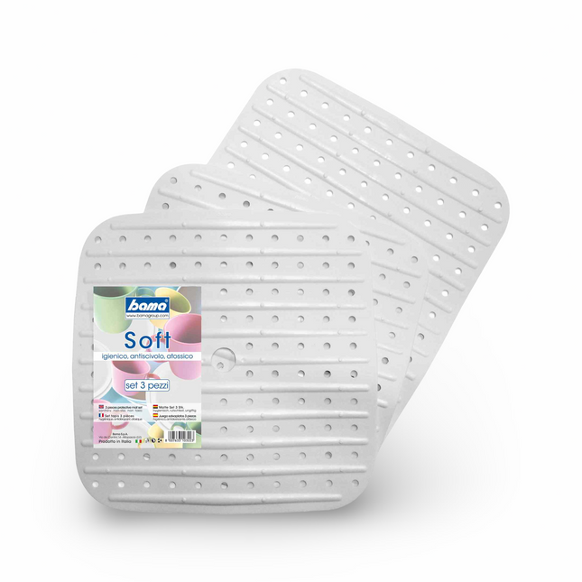 Bama Tappeto Lavello Soft Set 3 Pezzi: Protezione E Igiene Cucina Bianco