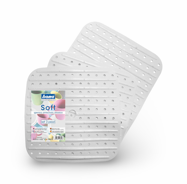 Bama Tappeto Lavello Soft Set 3 Pezzi: Protezione E Igiene Cucina Bianco Bama