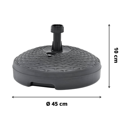 Base Per Ombrellone Mare Giardino Plastica Da Riempire 17 Lt. Grande Ø 45×10 Cm