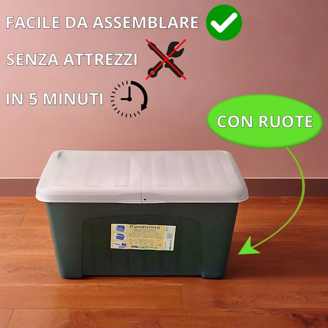 Progarden Baule Multiuso Panca Contenitore Grande Per Oggetti Vestiti Coperchio 2 Aperture