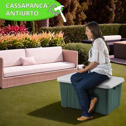 Progarden Baule Multiuso Panca Contenitore Grande Per Oggetti Vestiti Coperchio 2 Aperture