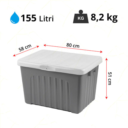 Progarden Baule Multiuso Panca Contenitore Grande Per Oggetti Vestiti Coperchio 2 Aperture