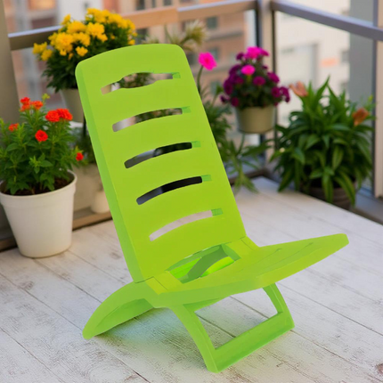 Bica Spiaggina Plastica Pieghevole: Sedia Mare Giardino Verde Bica