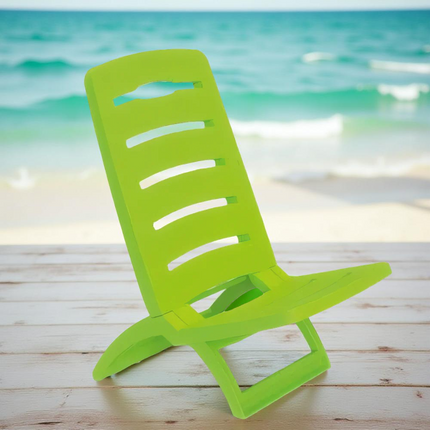 Bica Spiaggina Plastica Pieghevole: Sedia Mare Giardino Verde Bica