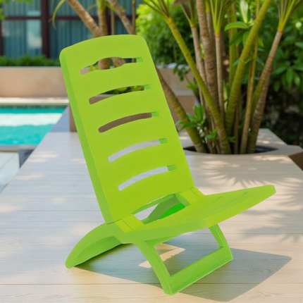 Bica Spiaggina Plastica Pieghevole: Sedia Mare Giardino Verde Bica