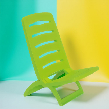 Bica Spiaggina Plastica Pieghevole: Sedia Mare Giardino Verde Bica