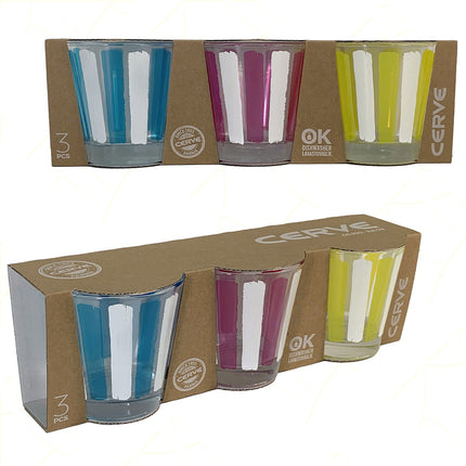 Cerve Bicchiere Acqua In Vetro Set Nadia 250 Ml Decorato Elegante Regalo Lavastoviglie