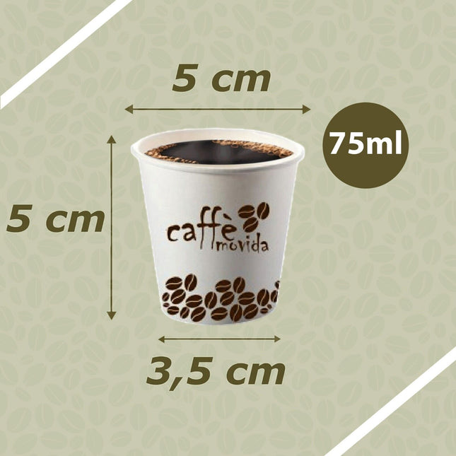 Bicchierini Caffè 75Ml Carta Bio Monouso Assortiti Eco-Friendly Espresso Ufficio