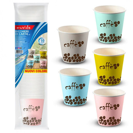 Bicchierini Caffè 75Ml Carta Bio Monouso Assortiti Eco-Friendly Espresso Ufficio